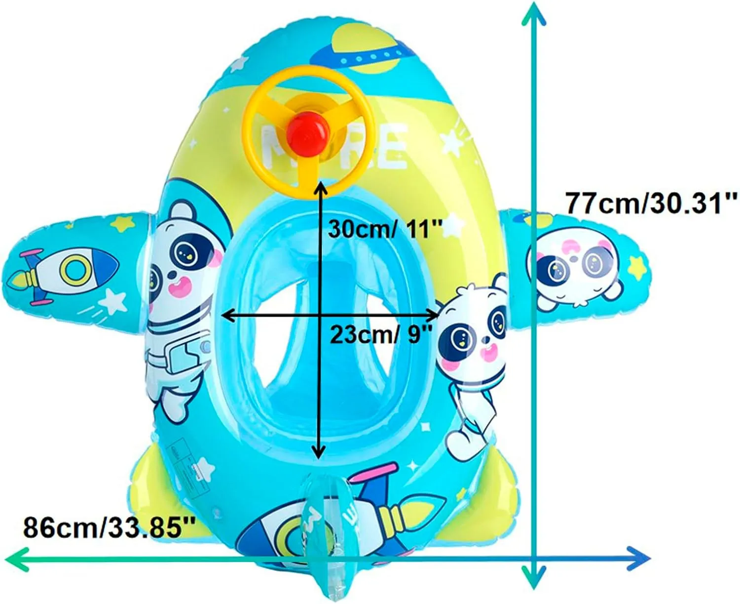Lake Boat Swimming Floats with 2 Handles Surfing Raft Bodyboard configuration spruce Floating Mattress Seat Swim Ring for Girls Boys 1-5 Years Cute Child Kids Inflatable Pool Float PVC Summer Swim Float Air Bed 
