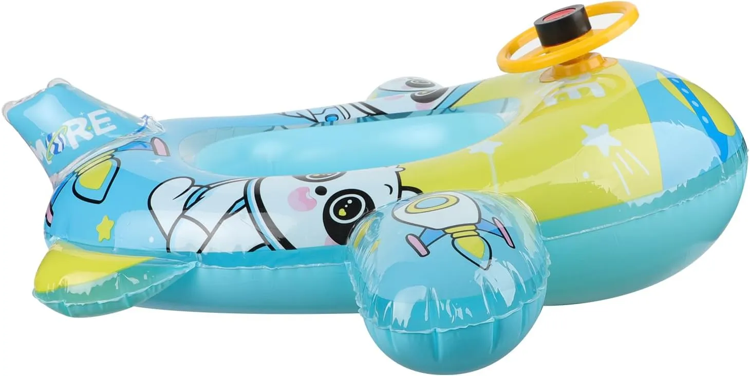 Lake Boat Swimming Floats with 2 Handles Surfing Raft Bodyboard configuration spruce Floating Mattress Seat Swim Ring for Girls Boys 1-5 Years Cute Child Kids Inflatable Pool Float PVC Summer Swim Float Air Bed 