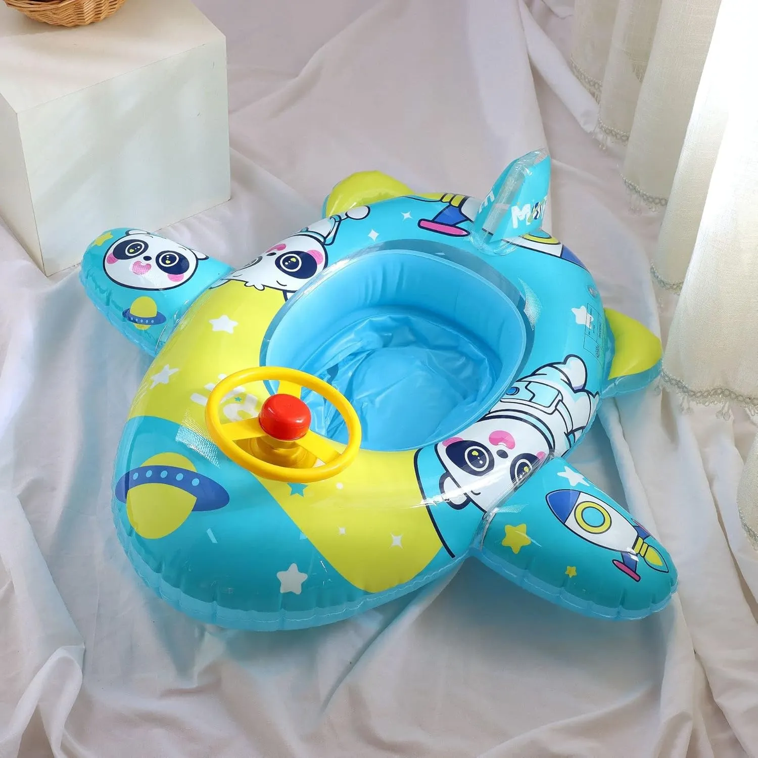 Lake Boat Swimming Floats with 2 Handles Surfing Raft Bodyboard configuration spruce Floating Mattress Seat Swim Ring for Girls Boys 1-5 Years Cute Child Kids Inflatable Pool Float PVC Summer Swim Float Air Bed 