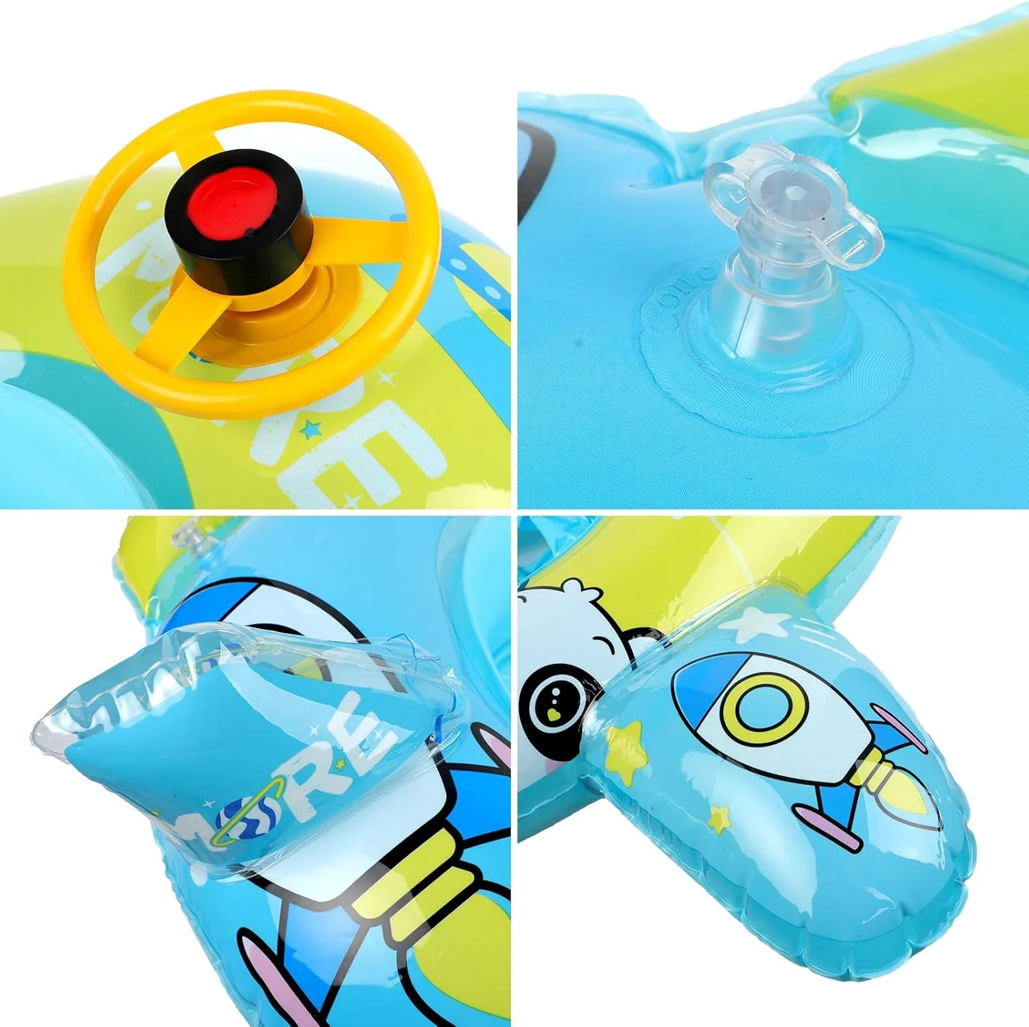Lake Boat Swimming Floats with 2 Handles Surfing Raft Bodyboard configuration spruce Floating Mattress Seat Swim Ring for Girls Boys 1-5 Years Cute Child Kids Inflatable Pool Float PVC Summer Swim Float Air Bed 