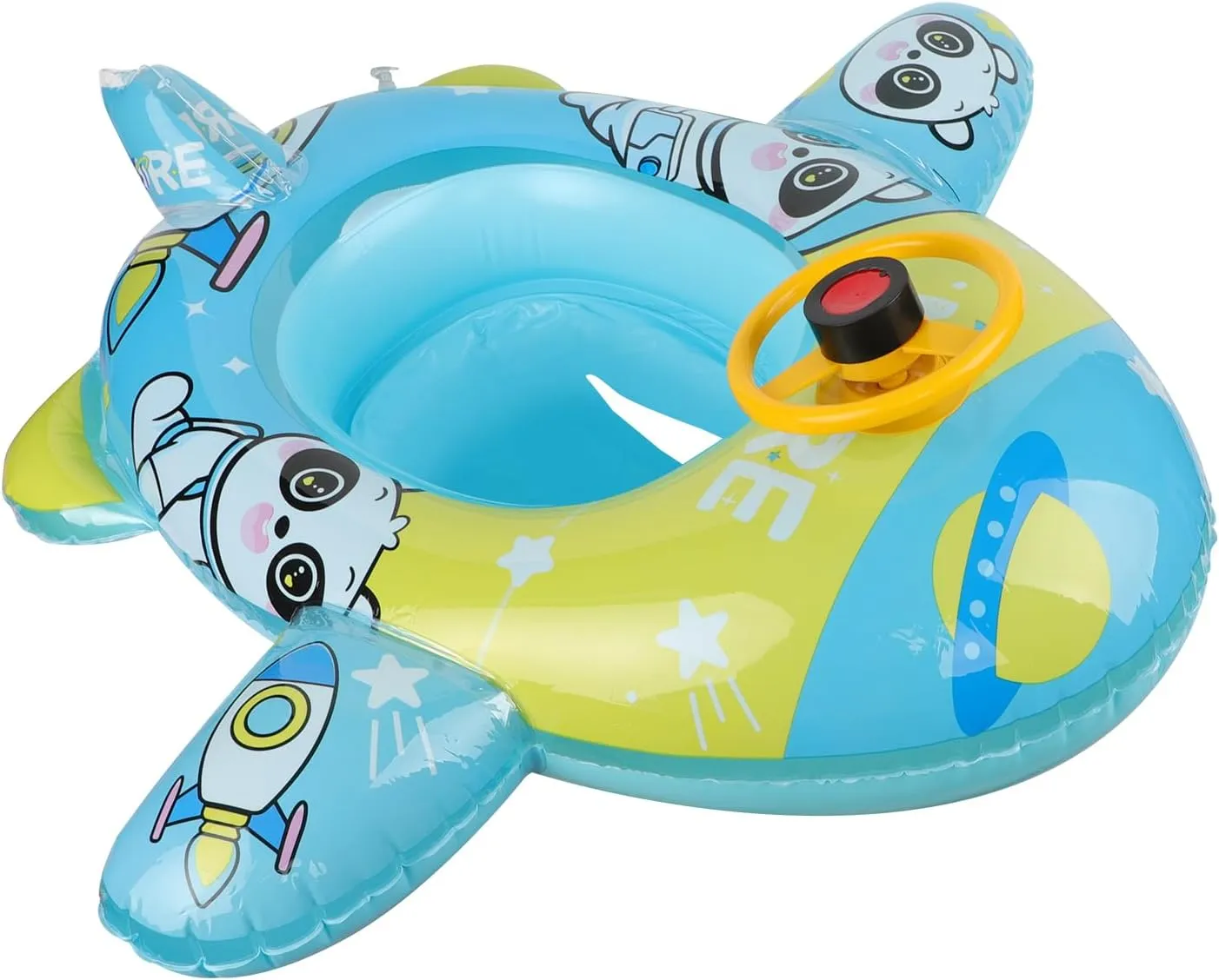 Lake Boat Swimming Floats with 2 Handles Surfing Raft Bodyboard configuration spruce Floating Mattress Seat Swim Ring for Girls Boys 1-5 Years Cute Child Kids Inflatable Pool Float PVC Summer Swim Float Air Bed 