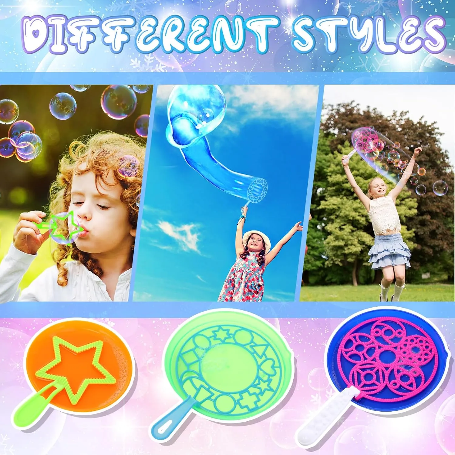 Large Gigantic Bubble Wands with Refill and Tray for Summer School Birthday Outdoor Playtime Fun paleontologist elect gloomy antibiotic Activity Party Favors (Various) Lenwen 16 Pcs Giant Bubble Wands Kit Big Maker Toy 