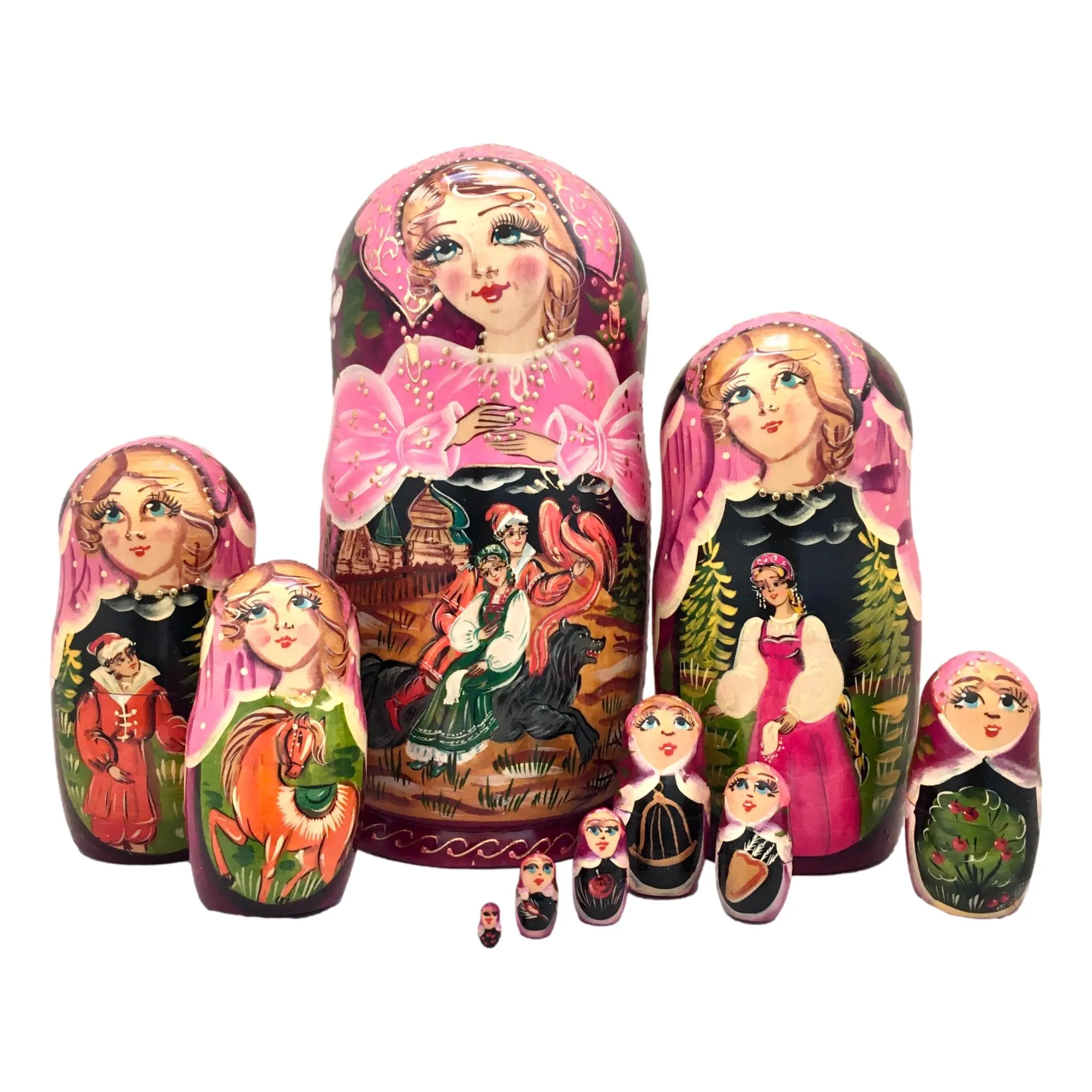 Large Nesting Dolls for Kids 10 Pieces Set