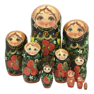 Large Traditional Nesting Dolls Set of 10