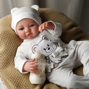 Lifelike Reborn Baby Dolls Boy - 20-Inch Baby Soft Body Realistic-Newborn Baby Doll Real Life Baby Dolls with Complete Accessories for 3  Years Old rim short Gifts BABESIDE 