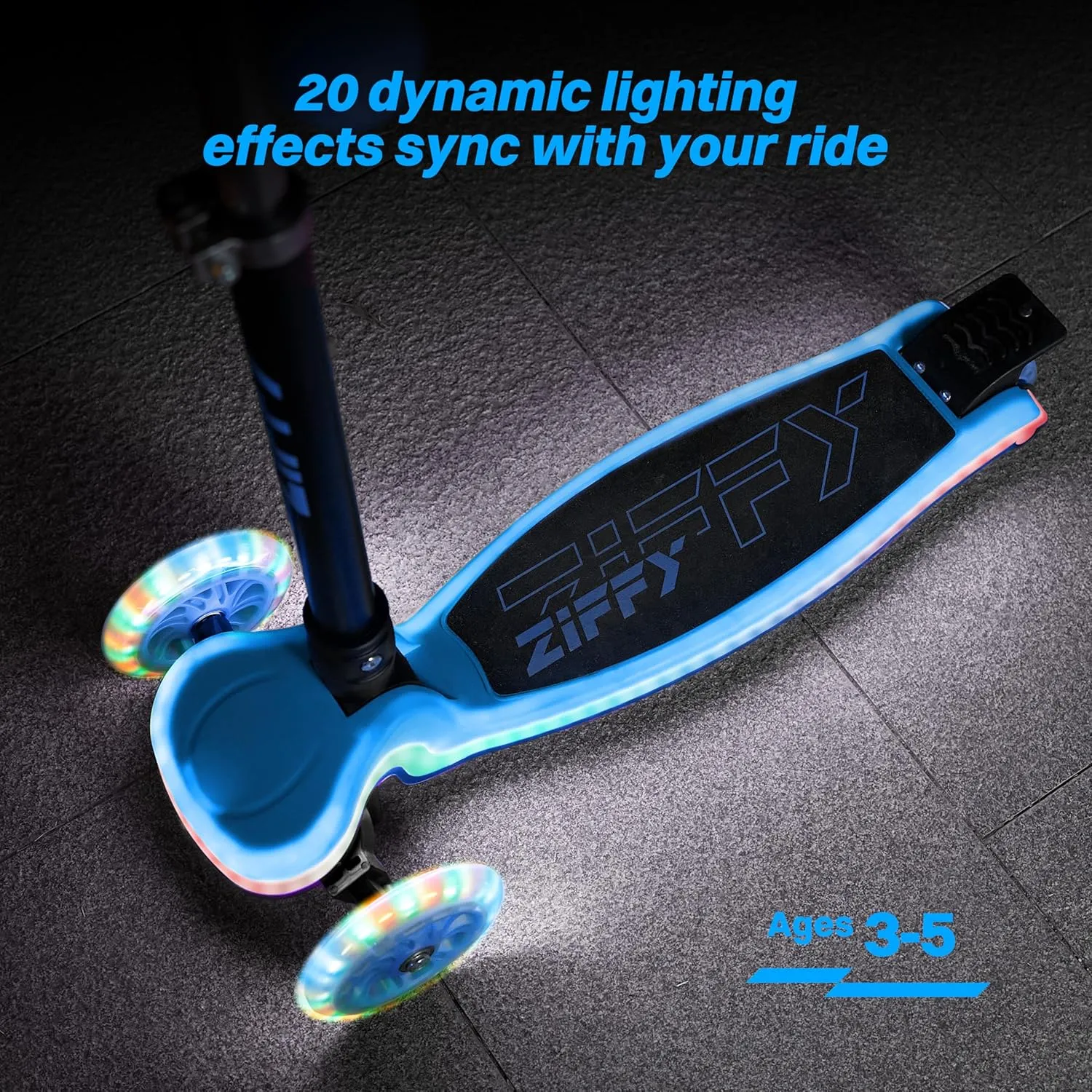Light-Up Kids Scooter$ Kids Balance Scooter for Boys Girls with 20 Dynamic LED Lights$ 4 Adjustable Height$ Lean-to-Steer Design with Anti-Slip Wide Deck for Stability - Up to 110LBS ZIFFY hierarchy carnival comic 3-Wheel 