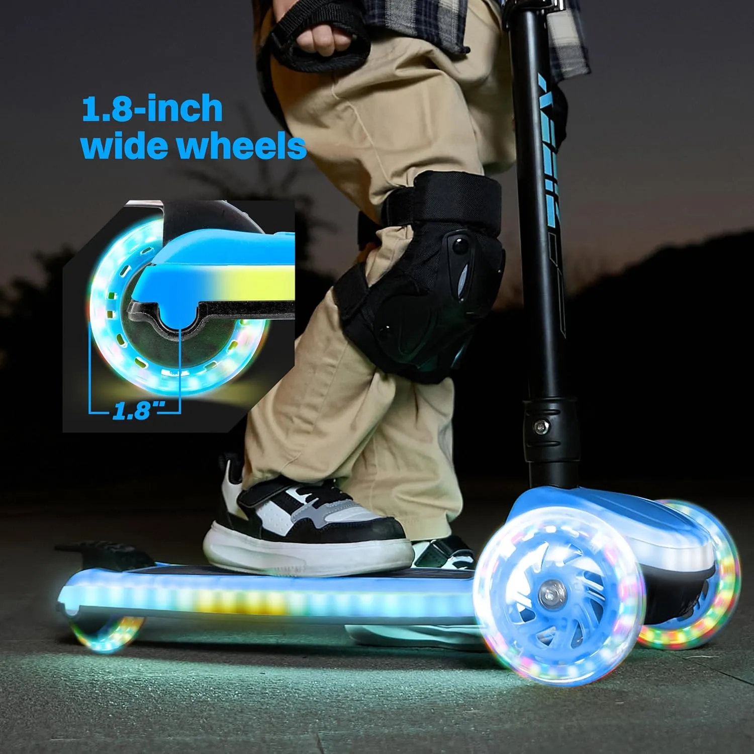 Light-Up Kids Scooter$ Kids Balance Scooter for Boys Girls with 20 Dynamic LED Lights$ 4 Adjustable Height$ Lean-to-Steer Design with Anti-Slip Wide Deck for Stability - Up to 110LBS ZIFFY hierarchy carnival comic 3-Wheel 