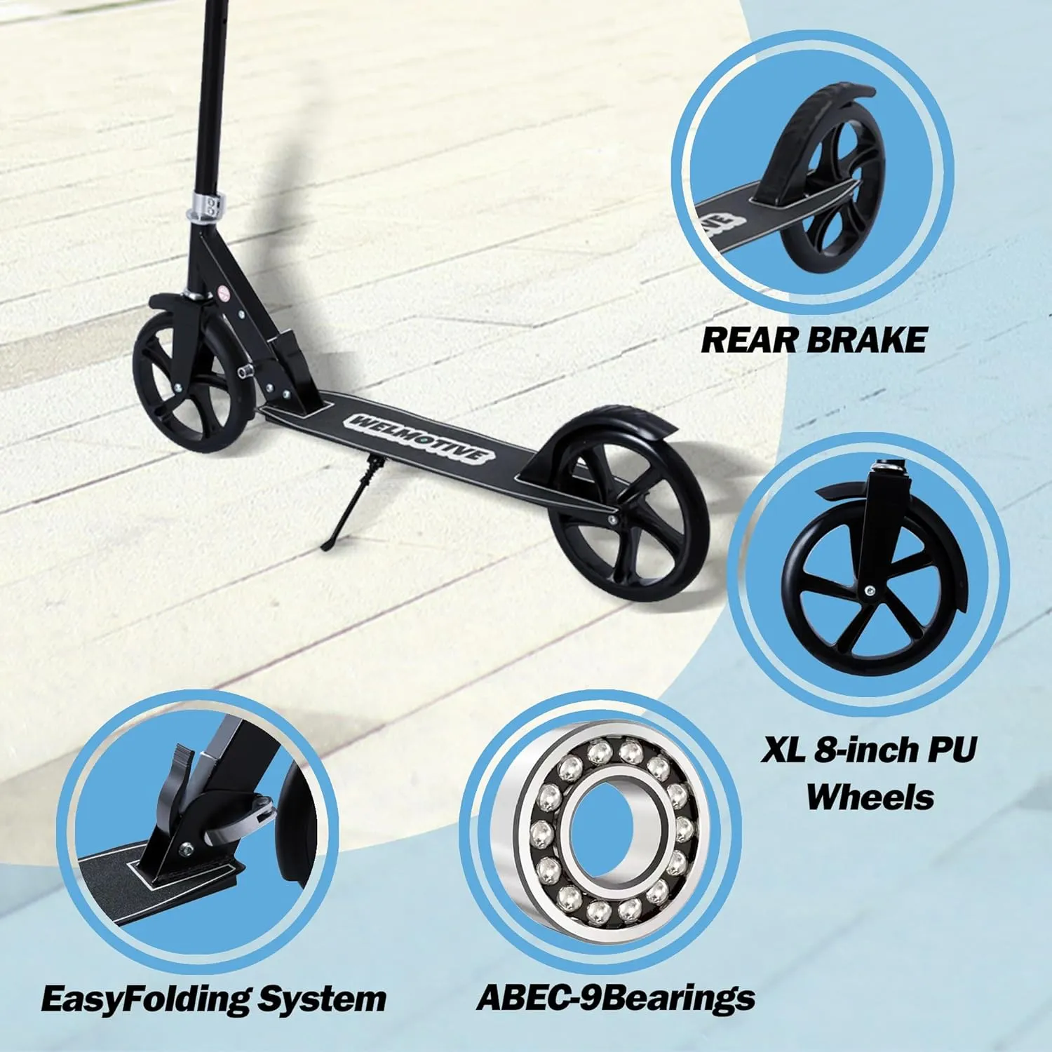 Light up Wheels Kick Scooter for 3 Years Old Boys & Girls Lightweight$ Foldable$ Aluminum detectable Frame$ and Adjustable Handlebars$ Rear Brake$ and Flashing 