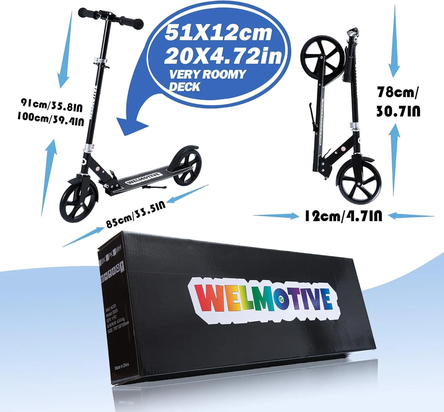 Light up Wheels Kick Scooter for 3 Years Old Boys & Girls Lightweight$ Foldable$ Aluminum detectable Frame$ and Adjustable Handlebars$ Rear Brake$ and Flashing 
