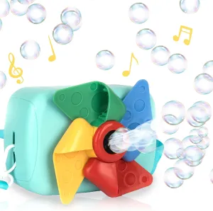 Lights for Extra Fun ArtCreativity Camera brim Bubble Machine for Kids - Camera Shaped Bubble Toy with Neck Strap and Solution - Small Bubble Machine for Kids with Sounds$ Music$ and 