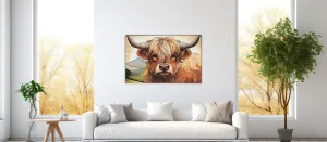 Lines of the Highlands – Rustic Grace: Highland Cow in Sunlight: A Line Art Masterpiece