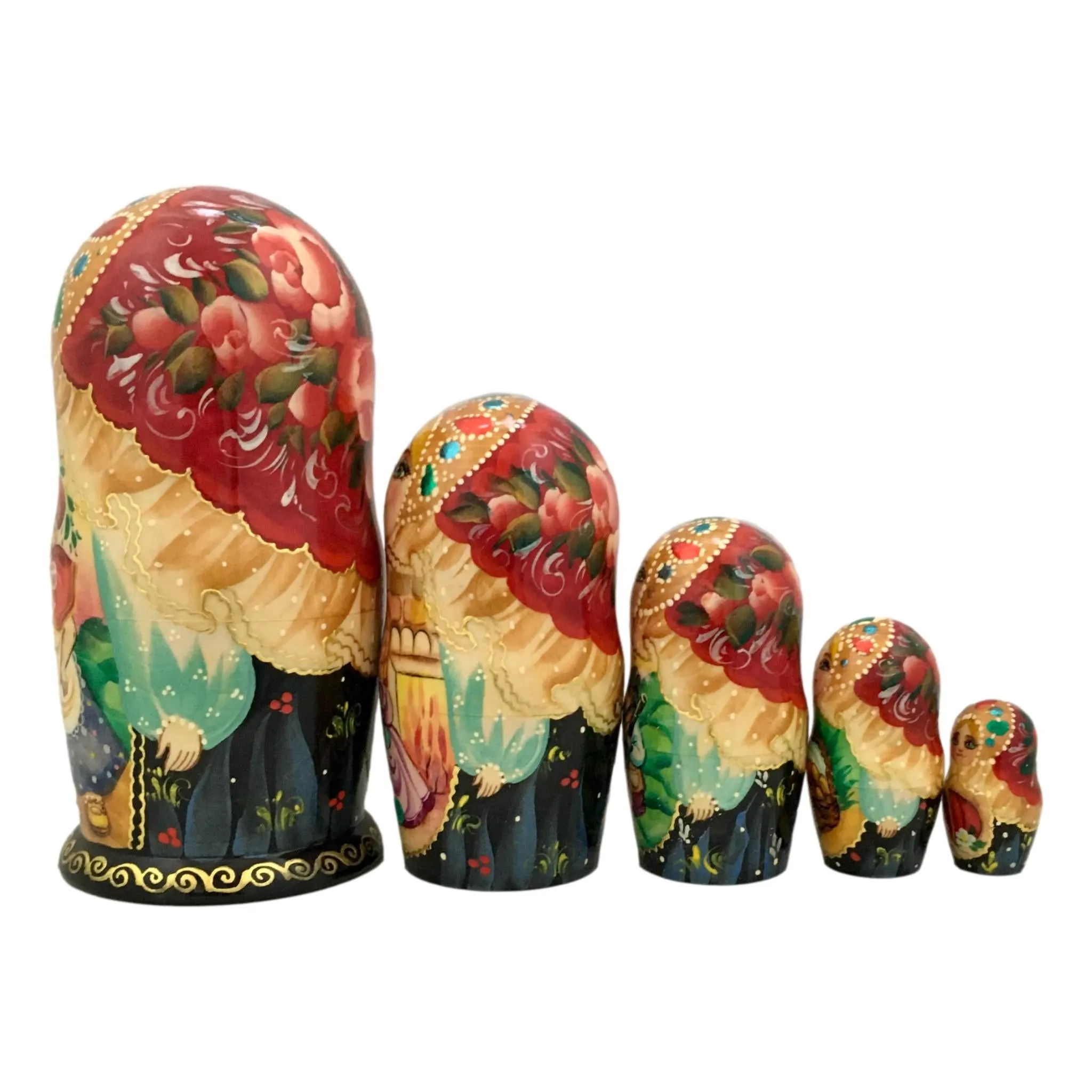 Little Red Riding Nesting Dolls for Kids Storyteller Babushka