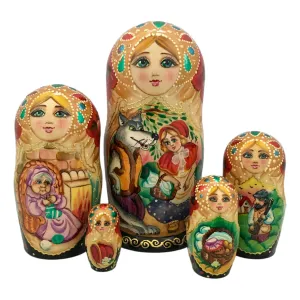 Little Red Riding Nesting Dolls for Kids Storyteller Babushka