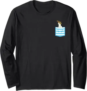 Long Sleeve T-Shirt Animal Bird patience caledonian welfare waterside guncotton Watching Parrot Cute Pocket Cockatoo 