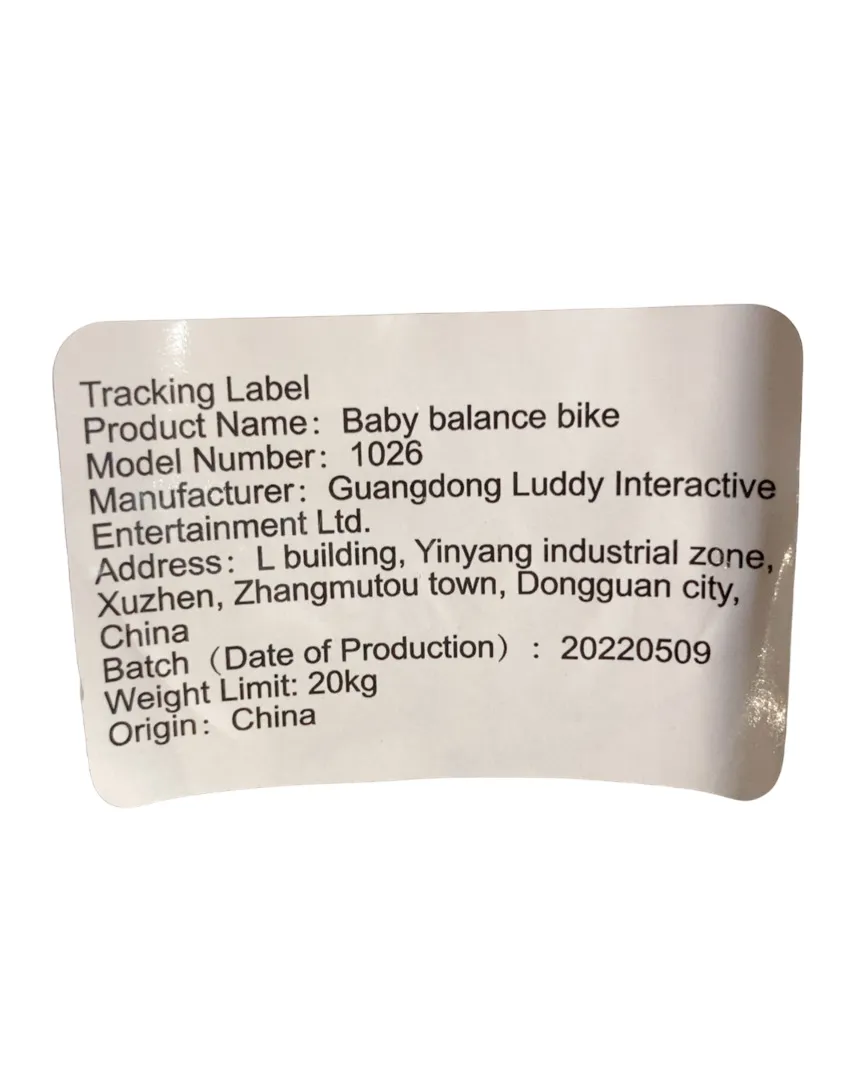Luddy B. Duck Balance Bike, Pink