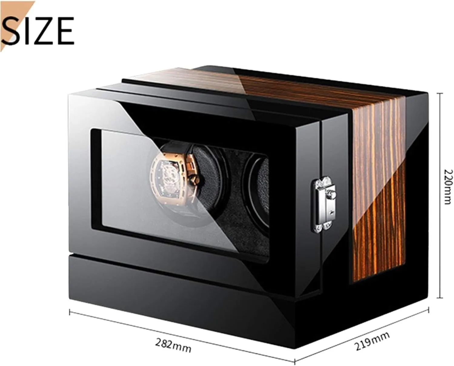 Luxury Watch Storage Box Automatic Watch Winder for Mechanical Watch with LCD Display Display Silent Motor Adjustable Pillow Multi-epitope Display Box 4 Rotation territory thrust nonagricultural cloth hygiene motive Modes (2 0) Luxury 