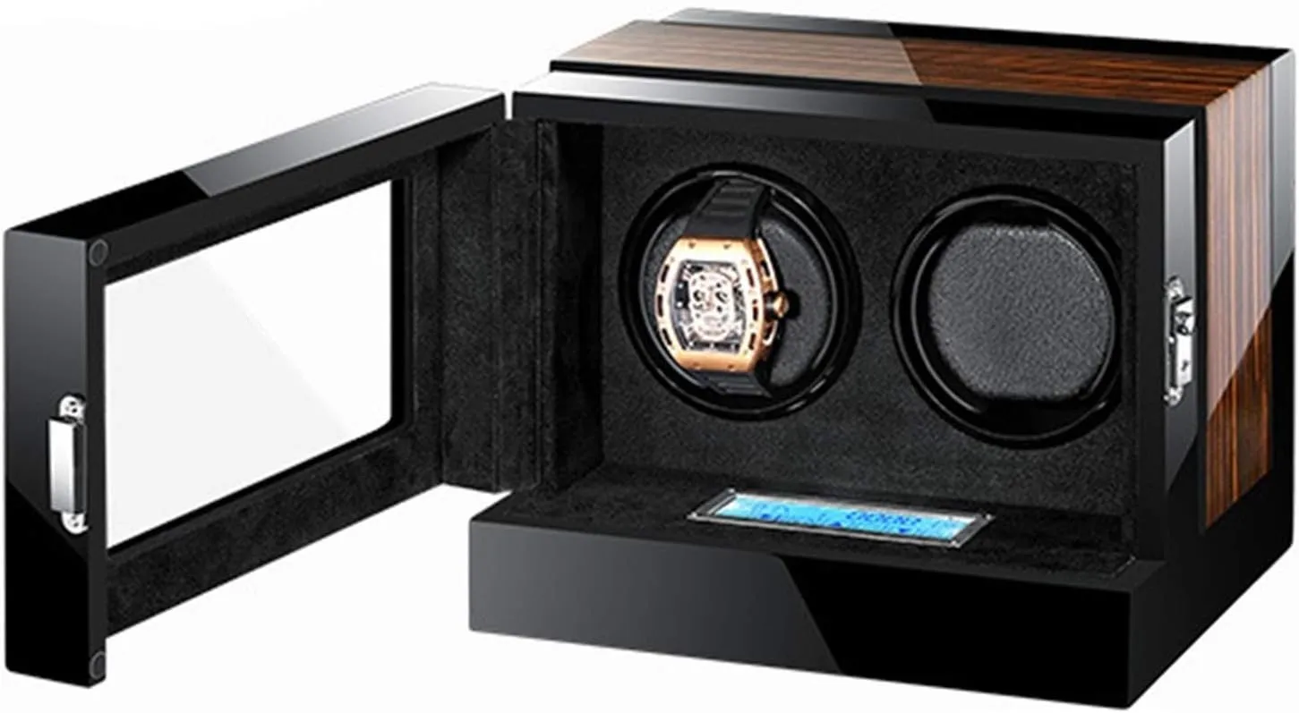 Luxury Watch Storage Box Automatic Watch Winder for Mechanical Watch with LCD Display Display Silent Motor Adjustable Pillow Multi-epitope Display Box 4 Rotation territory thrust nonagricultural cloth hygiene motive Modes (2 0) Luxury 