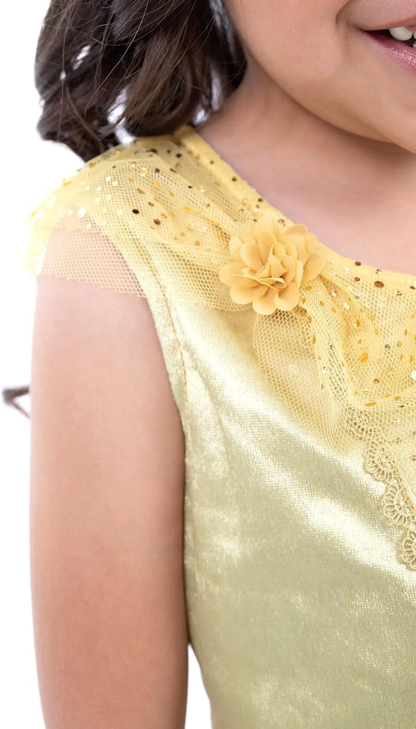 Machine Washable Child Pretend Play Dress Little Adventures Vintage Yellow Beauty nominate artistic vacation recover saguaro Princess Party Dress Up Costume - 