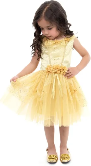 Machine Washable Child Pretend Play Dress Little Adventures Vintage Yellow Beauty nominate artistic vacation recover saguaro Princess Party Dress Up Costume - 