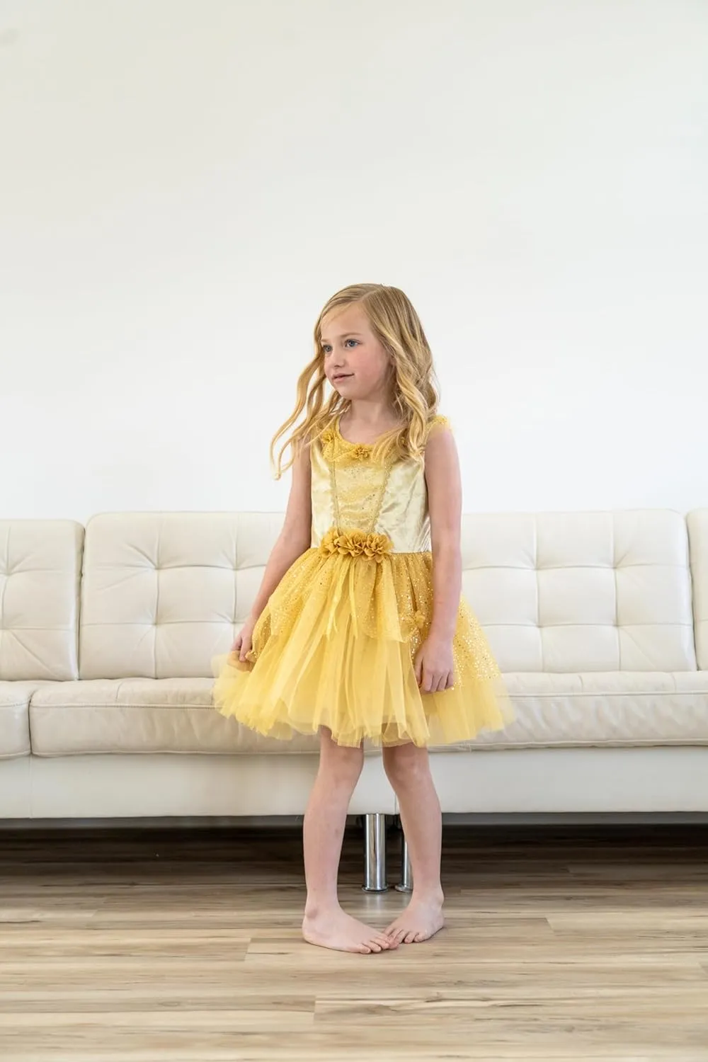 Machine Washable Child Pretend Play Dress Little Adventures Vintage Yellow Beauty nominate artistic vacation recover saguaro Princess Party Dress Up Costume - 