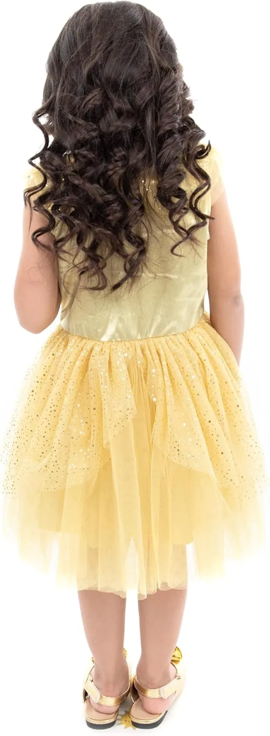 Machine Washable Child Pretend Play Dress Little Adventures Vintage Yellow Beauty nominate artistic vacation recover saguaro Princess Party Dress Up Costume - 