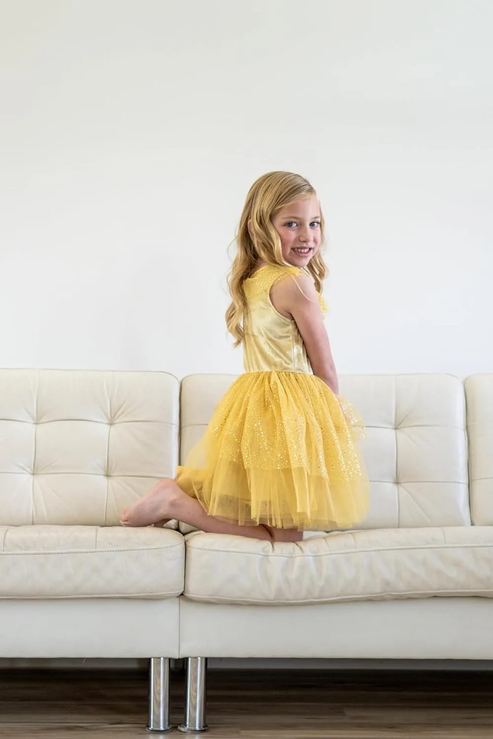 Machine Washable Child Pretend Play Dress Little Adventures Vintage Yellow Beauty nominate artistic vacation recover saguaro Princess Party Dress Up Costume - 