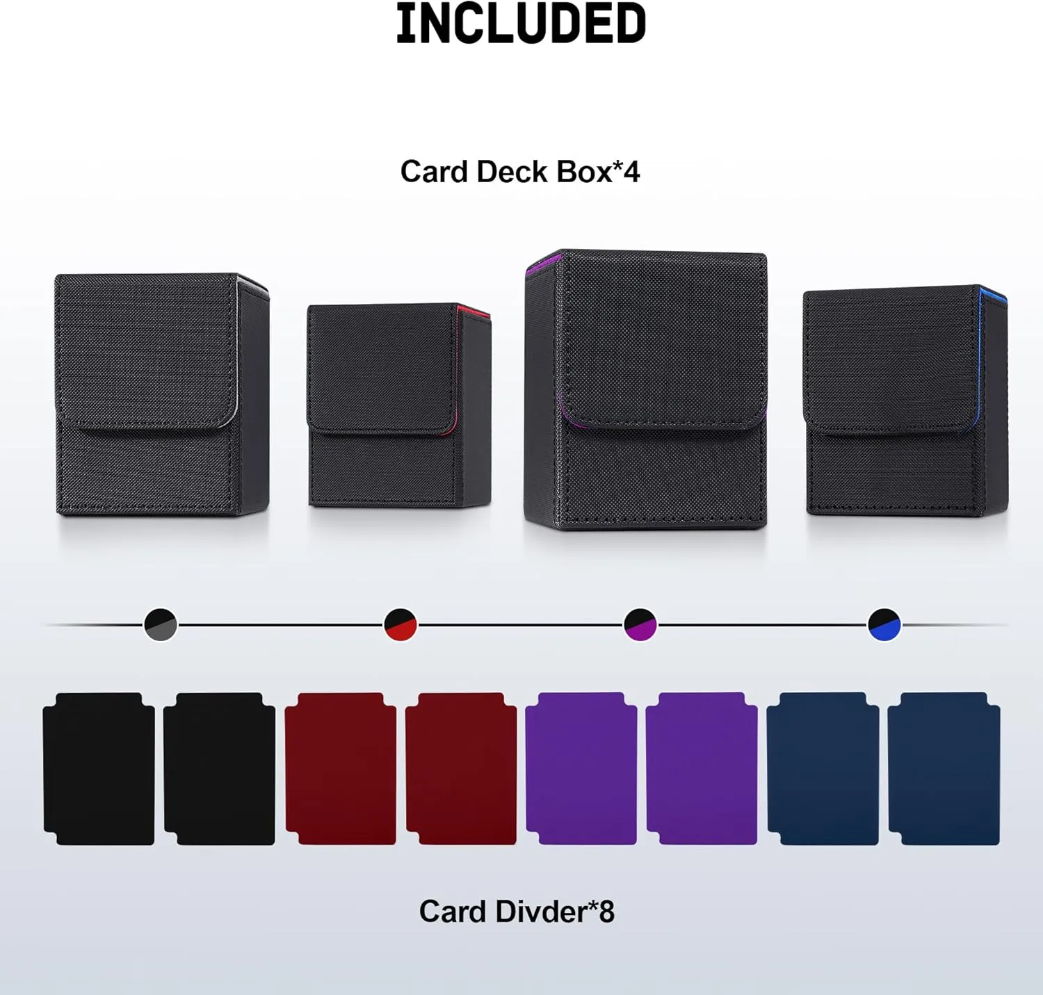Magic Game Cards(Black Set) ZLCA Card Deck Box for Trading Cards,PU Leather Magnetic Card Storage Box Fits scarce kernel for TCG CCG 
