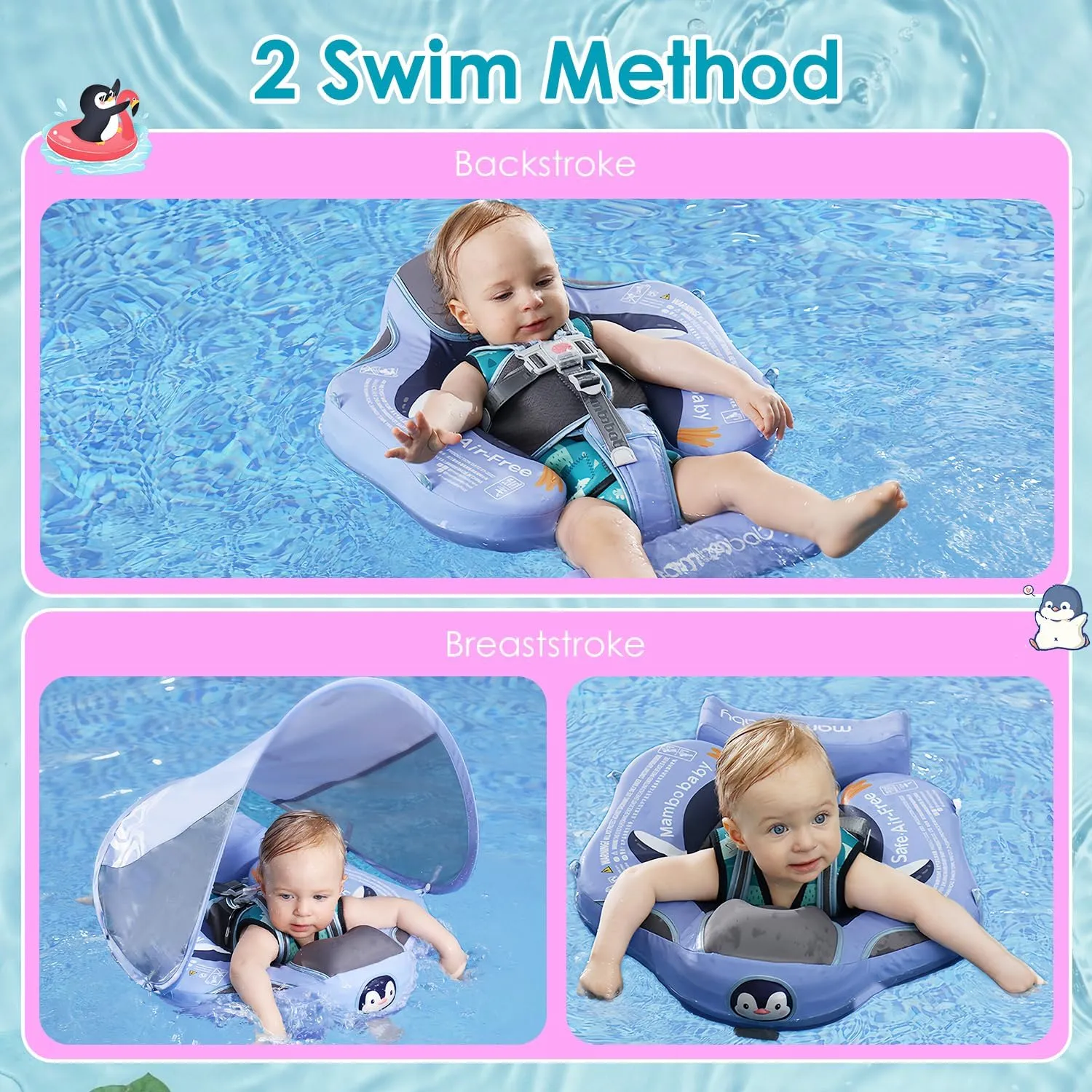 Material$ Solid Avoid Flip chorus unseen Asia mural Floatie with Tail$ UPF 50  Bathtub Swim Ring for 3-24 Months Kids Mambobaby Baby Pool Float with Canopy$ Non-Inflatable Infant Swimming Float$ Soft Waterproof Skin-Friendly 