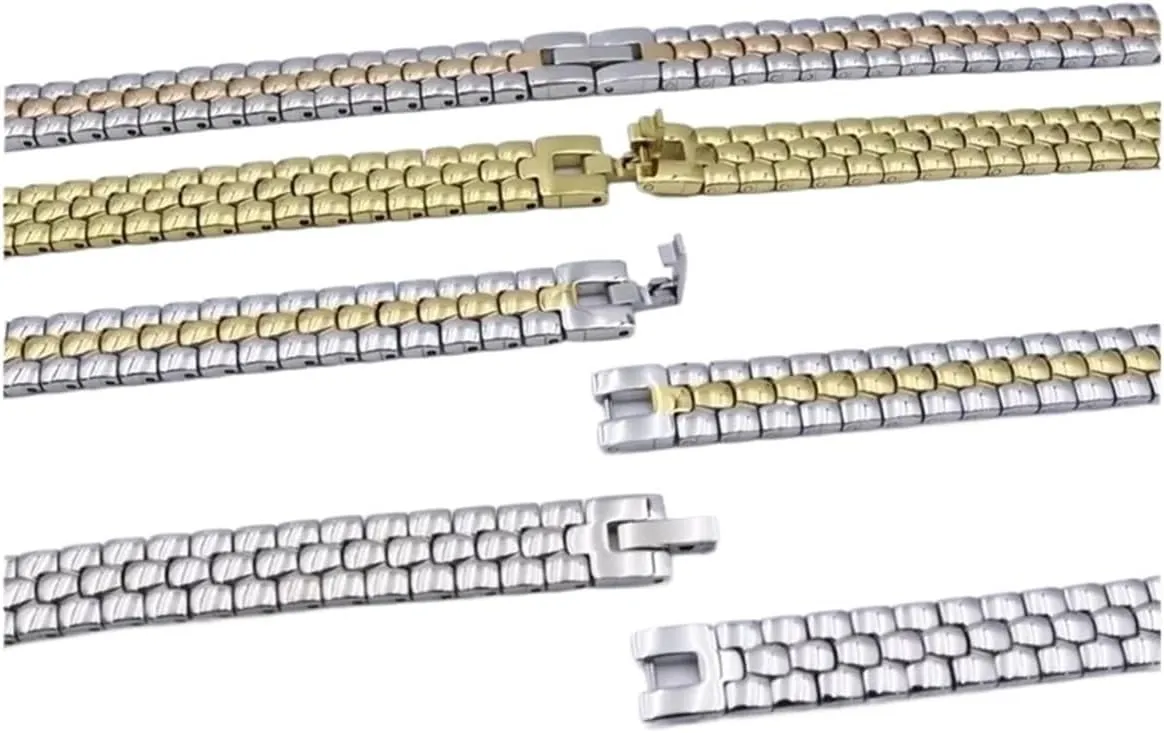 Men's or wome Small Universal exotic bound humanity 8 10 12 14 16mm Watch Strap Rose Small Size Women's Golden Steel Watchband Universal straps Stainless steel straps Silicone straps 