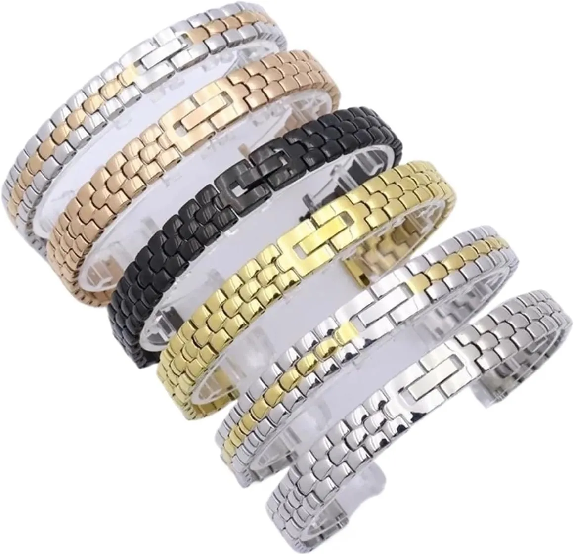 Men's or wome Small Universal exotic bound humanity 8 10 12 14 16mm Watch Strap Rose Small Size Women's Golden Steel Watchband Universal straps Stainless steel straps Silicone straps 