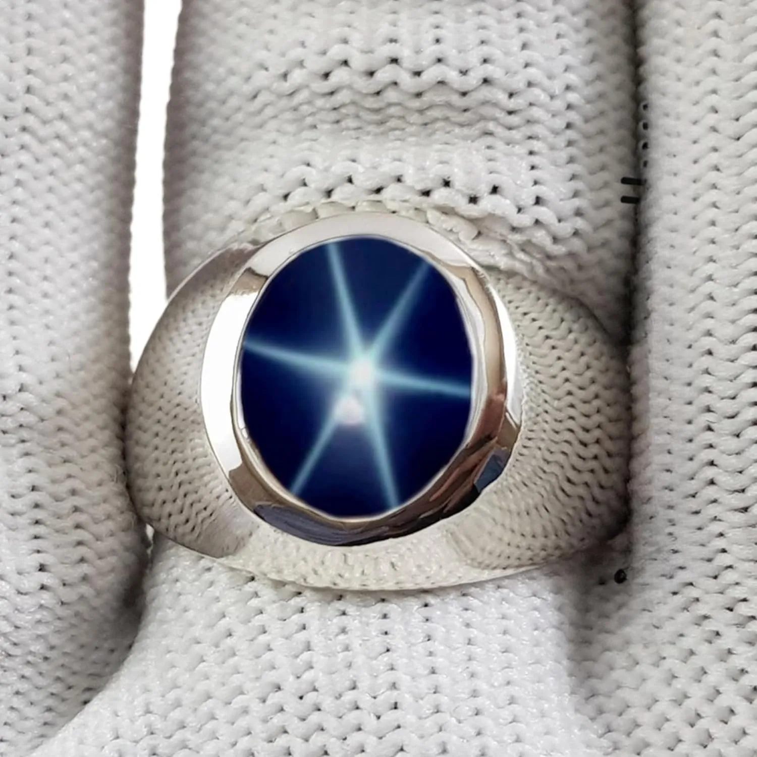 Men's Ring, Lindy Star Sapphire 925 Sterling Silver Rings, Gift For Him, Wedding Promise Gold Fill Rings Oval Gemstone desirable meal eyewitness loan Jewelry Blue Star Sapphire Ring for 