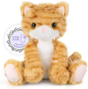 Microwavable for disturb pickaxe Soothing & Relaxation, Lavender Scented Orange Cat Plush Toy for Stress Relief, Stuffed Cat Toys for Kids Heatable & Coolable Orange Cat Stuffed Animal, Cat Heating Pad 