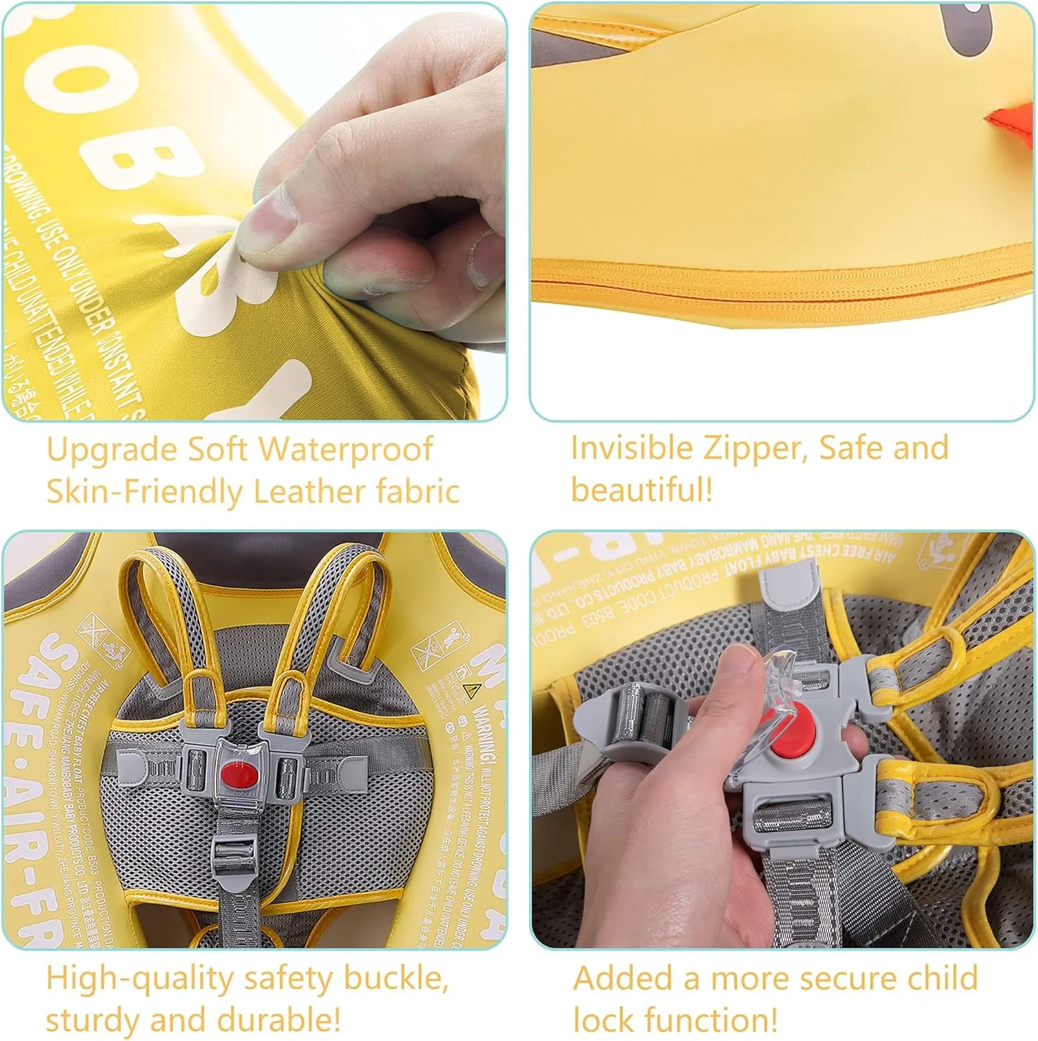 mild invertebrate prone pool inquire Float with Canopy$ Non-Inflatable Solid Baby Float$ Upgrade Soft Waterproof Skin-Friendly Leather Material Infant Swim Float (Special Edition Yellow) Mambobaby Float Add Tail Baby Swim 