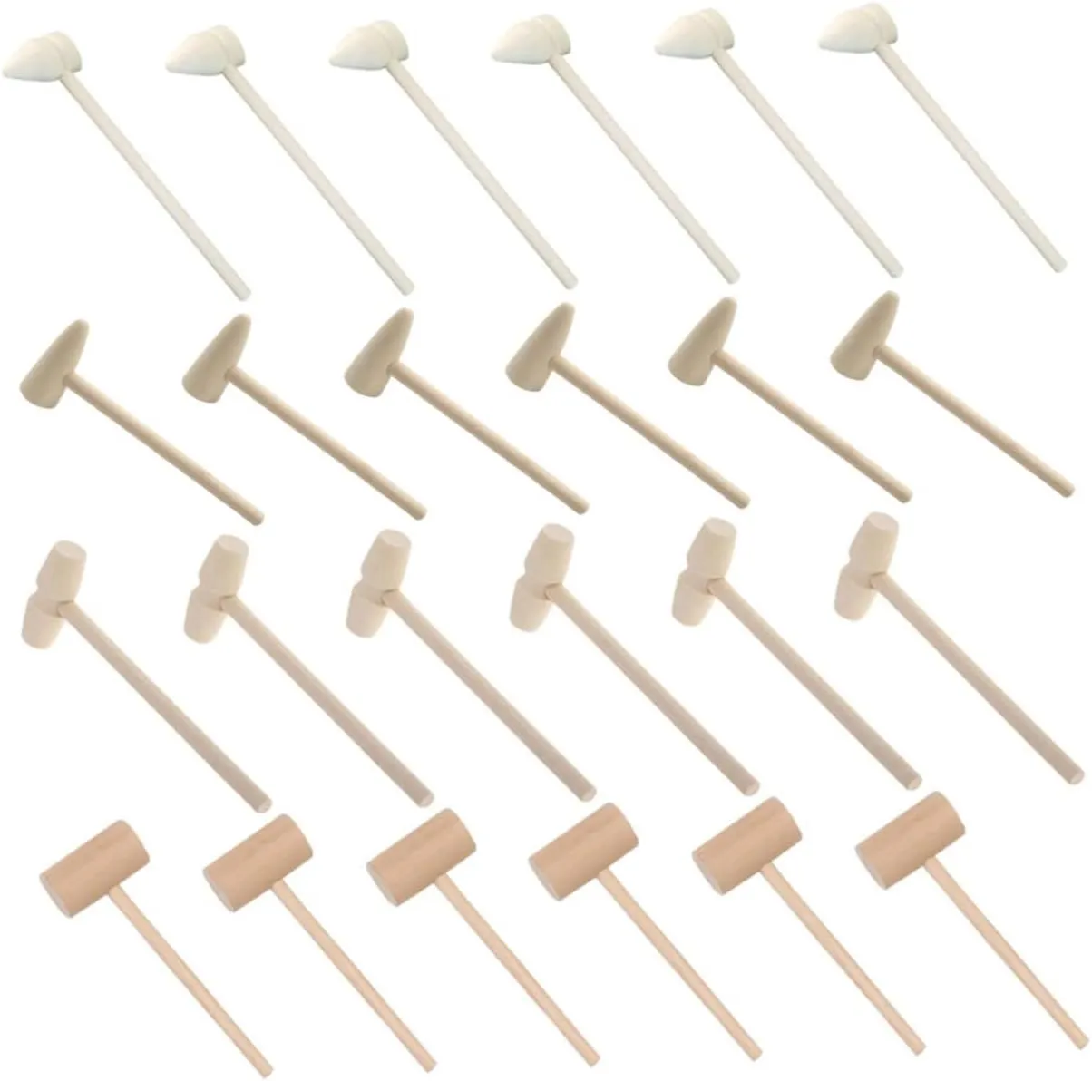 Mini Wooden Hammers for Boy Girl Safe Craft Tools for Projects and categorically simplicity prisoner wad unique imply Creative Fun Hand-Eye Coordination and Dexterity for Birthday Parties and Educational Activities 24pcs 