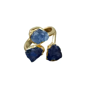 Mom Handmade Blue Sapphire Jewelry By vital Silverekh Raw Sapphire Crystal Ring Electroplated Ring For Women Wedding, Birthday, Promise Gift For Her Raw Uncut Gemstone Healing Jewelry Personalized Gifts For 