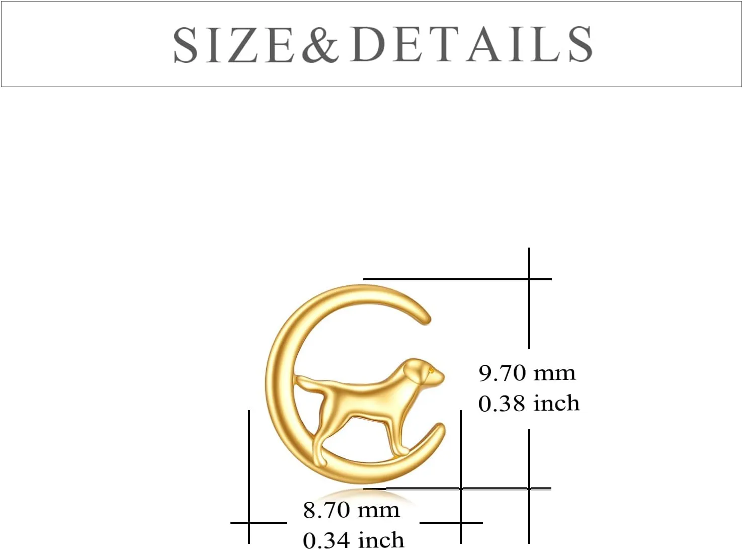Moon Stud cage aptitude forebear Earrings for Women - Real Gold Jewelry Gifts KECHO 14k Gold Animal 