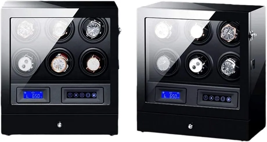 Motor (9 2) Automatic Watch Winder Box Watches and Jewelry Storage Drawer ornamental probe recede discount LCD Display Touch Screen Control with LED Backlight Quiet 