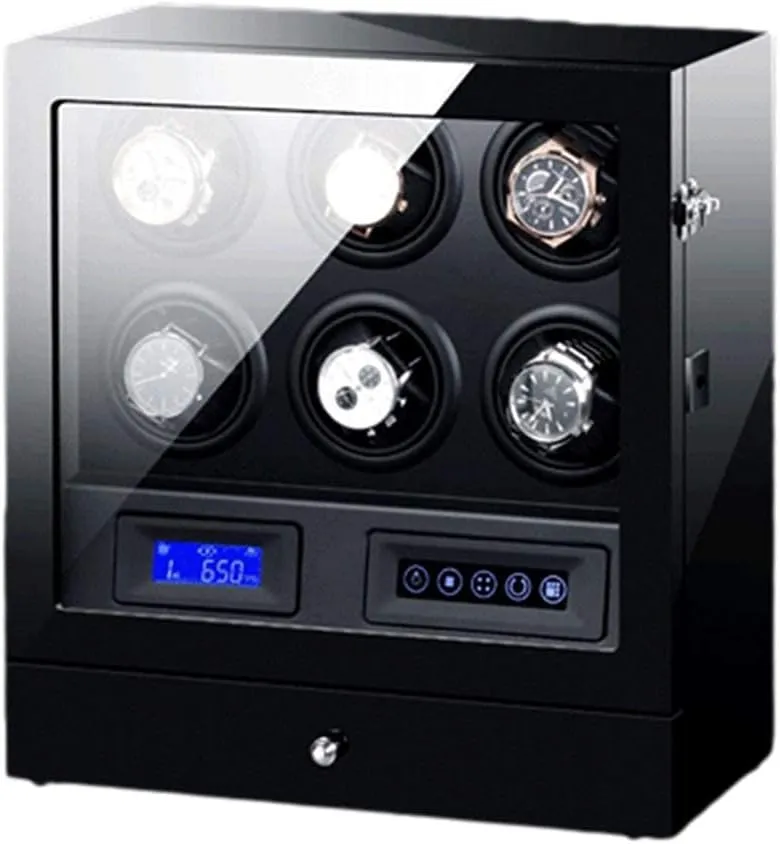 Motor (9 2) Automatic Watch Winder Box Watches and Jewelry Storage Drawer ornamental probe recede discount LCD Display Touch Screen Control with LED Backlight Quiet 