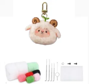 mudstone concern Craft Kit with Standard DIY Tools (Lovely Decor - White Sheep), Red YJIUYUANQ Felt Animals Needle Felting 