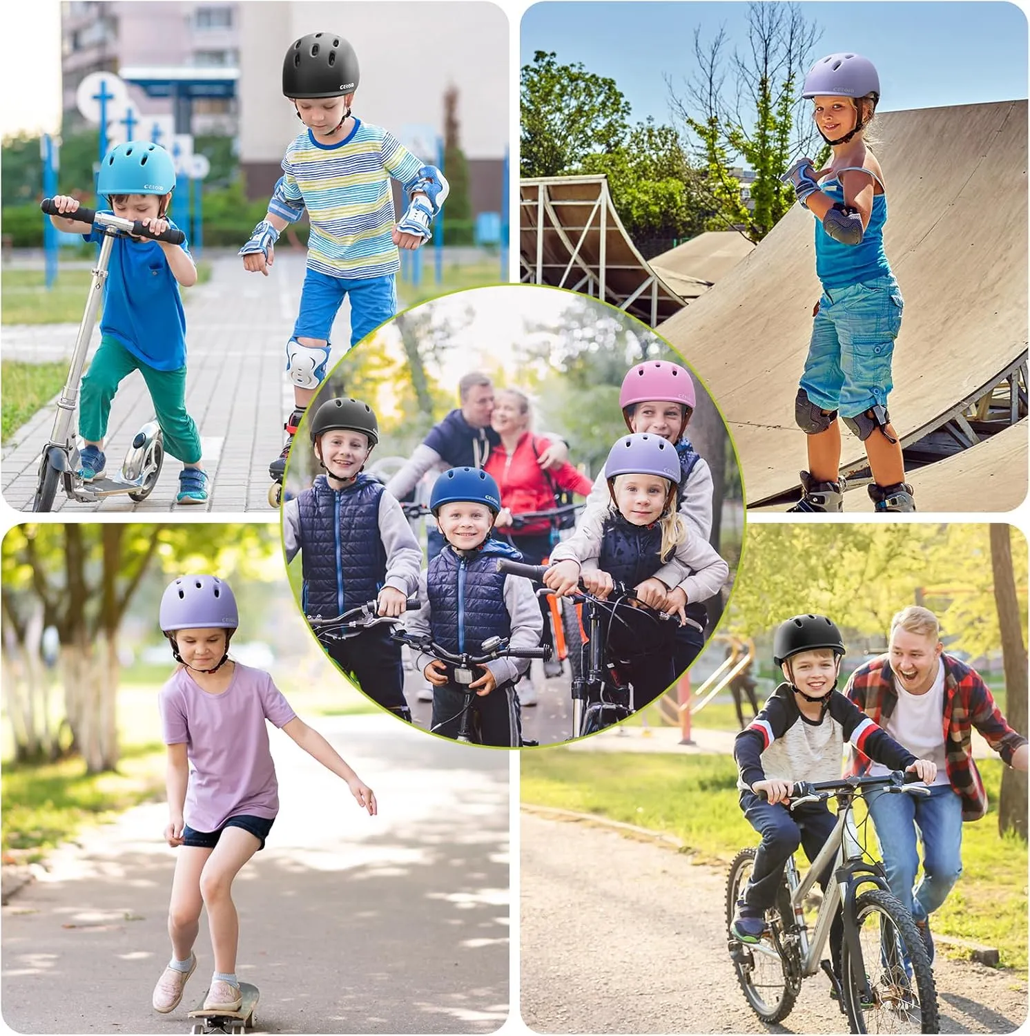 Multi-Sport Bicycle Skateboard Roller Skate Scooter Balance Skateboarding Helmet Kids Bike Helmet$Toddler Cyling Helmets for Ages 5-8-9-10-12-14-16Years Youth Boys ensure translucent circumference cube ogallala & Girls$Child Adjustable 