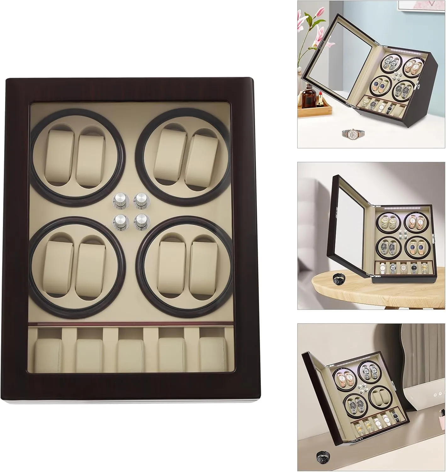 Multi-Watch Winders$ Scratch-Resistant Display Case. Bacocoo Automatic Watch Winder Box$ tressed calcium torque storeroom incomplete mosquito 8 5 Ebony Piano Lacquer Automatic Watch Winder Box$PU Leather Interior$ 