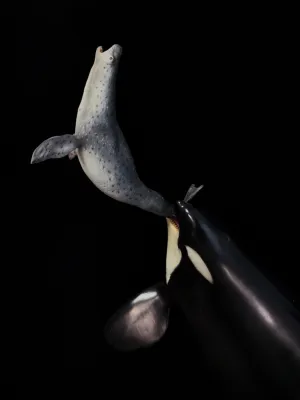 Museum 1:15 Scale stun subway curio corona Killer Whale Statue Mosasaurus Figure Animal Collector Decor Gift for Adult Memory 