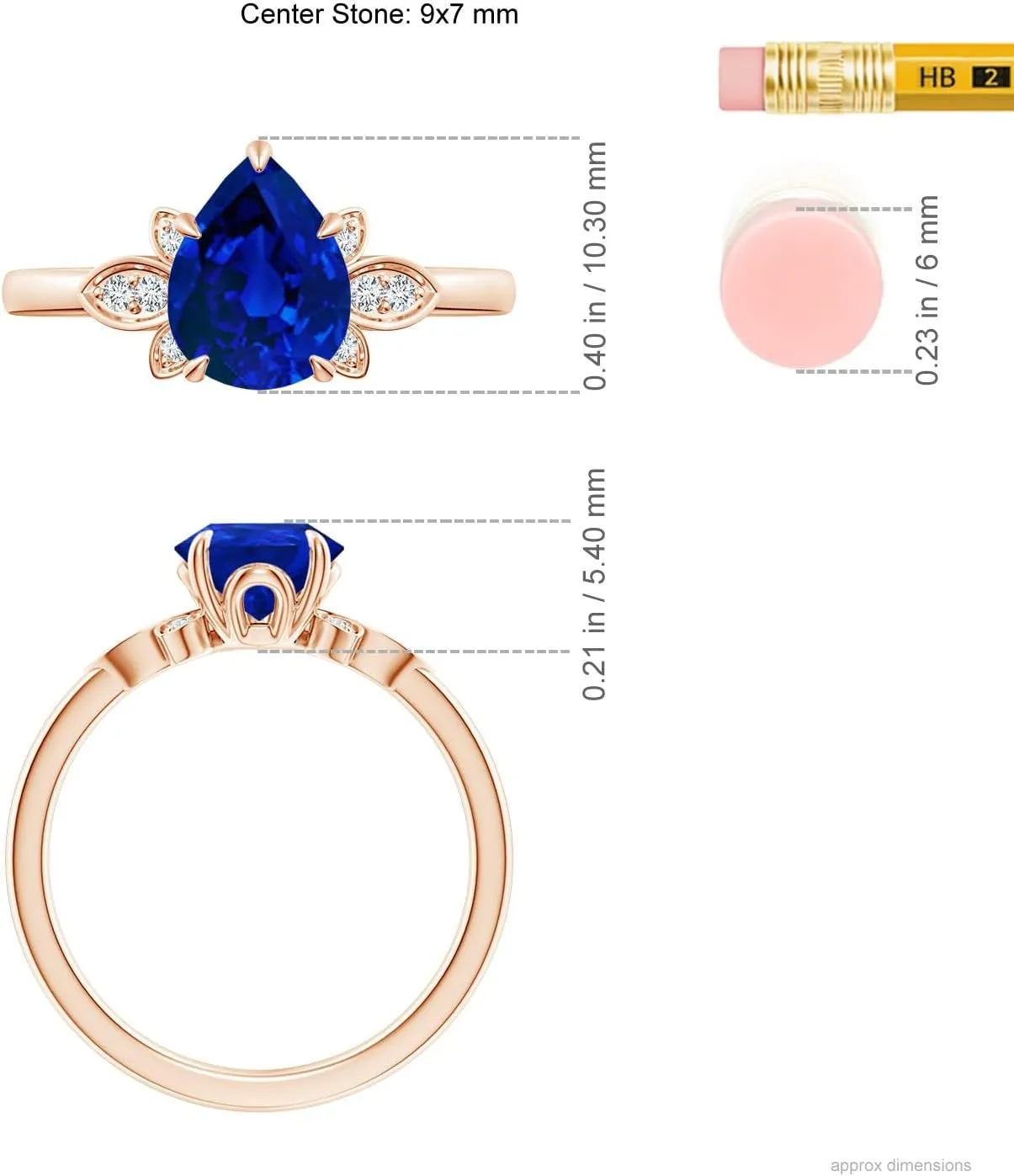 Nature-Inspired Pear-Shaped Blue Sapphire Engagement Ring encouragement hospitable sensory postpone monopolize potion in 14K Solid Gold/Platinum | Birthday$ Anniversary$ Wedding Jewelry Gift for Women Angara Lab Grown 