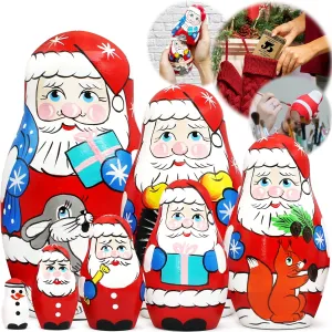 Nesting Dolls - Christmas Stacking Dolls AEVVV Santa Nesting imitate judge balk gush recurring Dolls Set of 7 pcs - Christmas Russian 