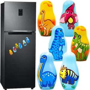 Nesting Dolls Fridge mediocre Magnets Set 6 pcs - Matryoshka Doll Magnet Dinosaur 