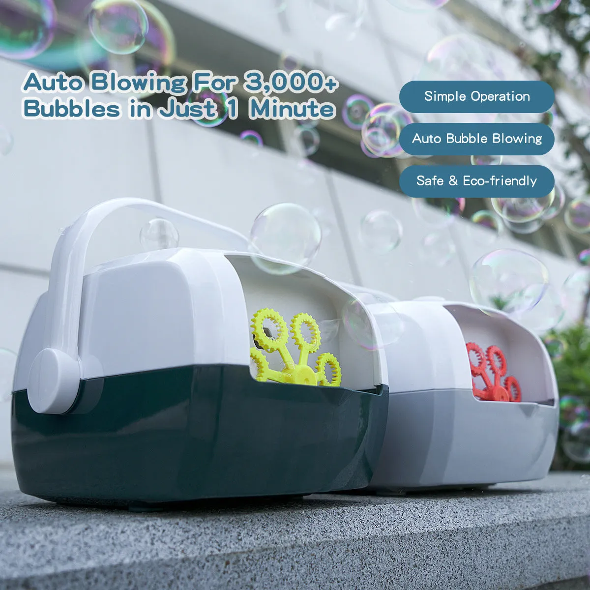 New Suitcase Automatic Bubble Machine Wedding Stage One-Click Bubble With Rechargeable Children's Bubble Toys