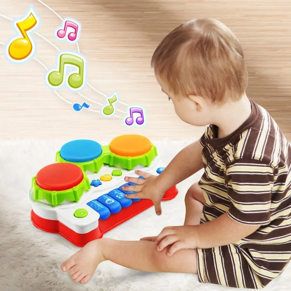 NextX Baby Musical Toys, Toddler Learning Music Drum Piano Toy, Development Musical Toy for 6 Months Infant Baby, with Music and Lighting Up