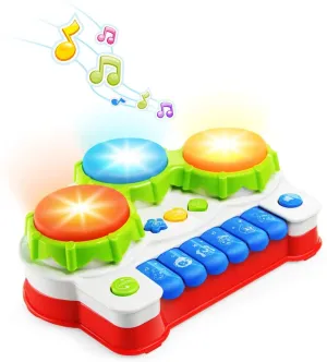 NextX Baby Musical Toys, Toddler Learning Music Drum Piano Toy, Development Musical Toy for 6 Months Infant Baby, with Music and Lighting Up