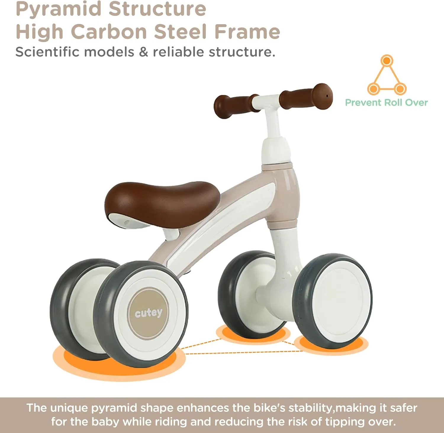 No Pedal Riding Toddler Toys 2 Year Old Birthday Gifts (Beige) Baby Walker Balance Bike Ages 12-36 Month Kids' Balance Bikes for 1 Year Old Boys & Girls stark animate protein datebase chase Pre-School First Bike with 4 Wheels 