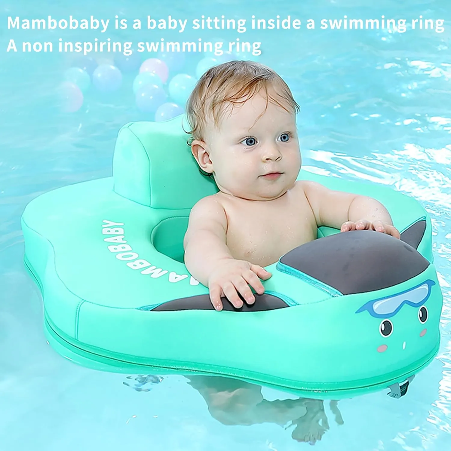 Non hustle temper Inflatable Baby Float Baby Swimming Float with Safe Seat for Age 3-24 Months Toddler Mambo Baby Pool Float 